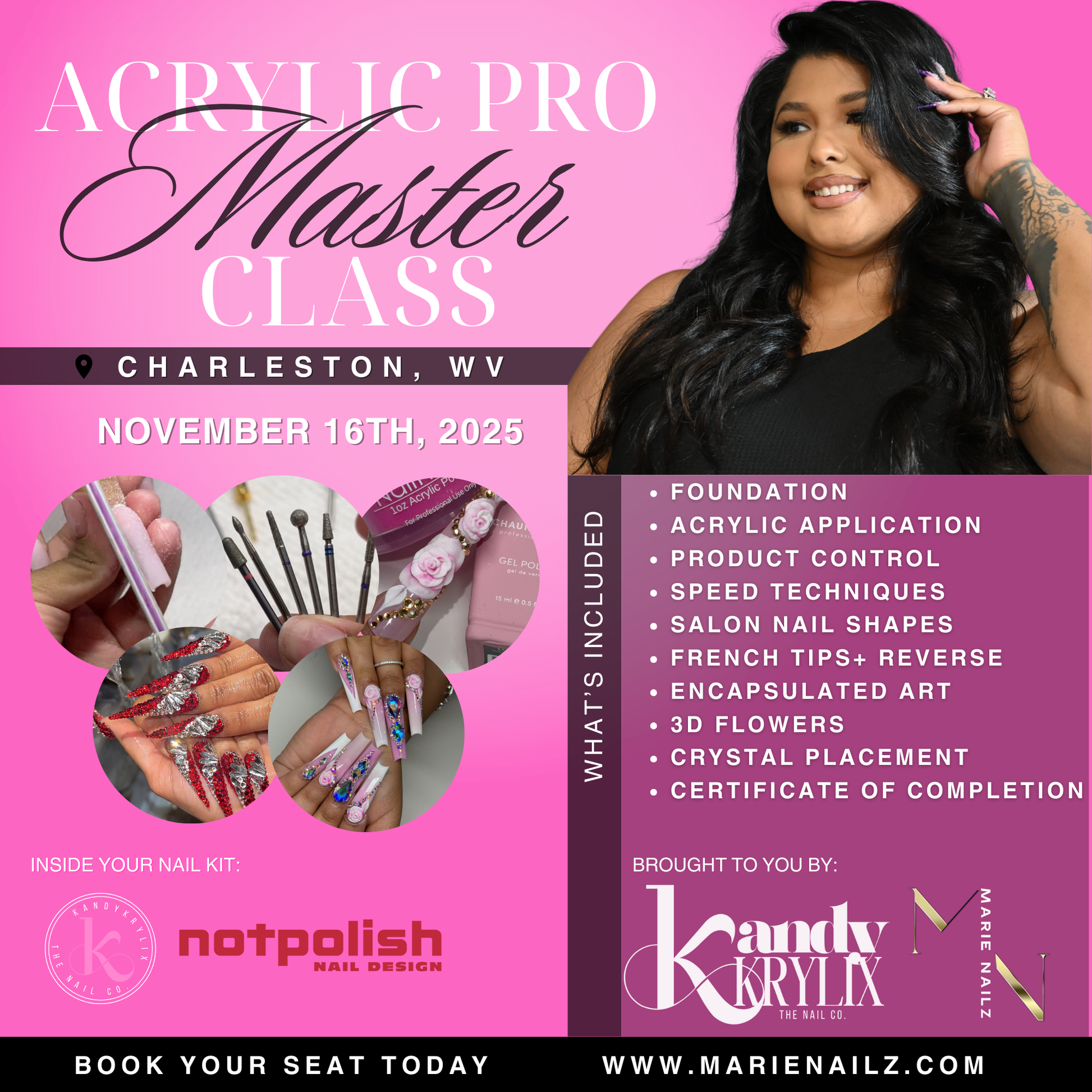 Acrylic Pro Master Class: Charleston, WV - Marie Nailz